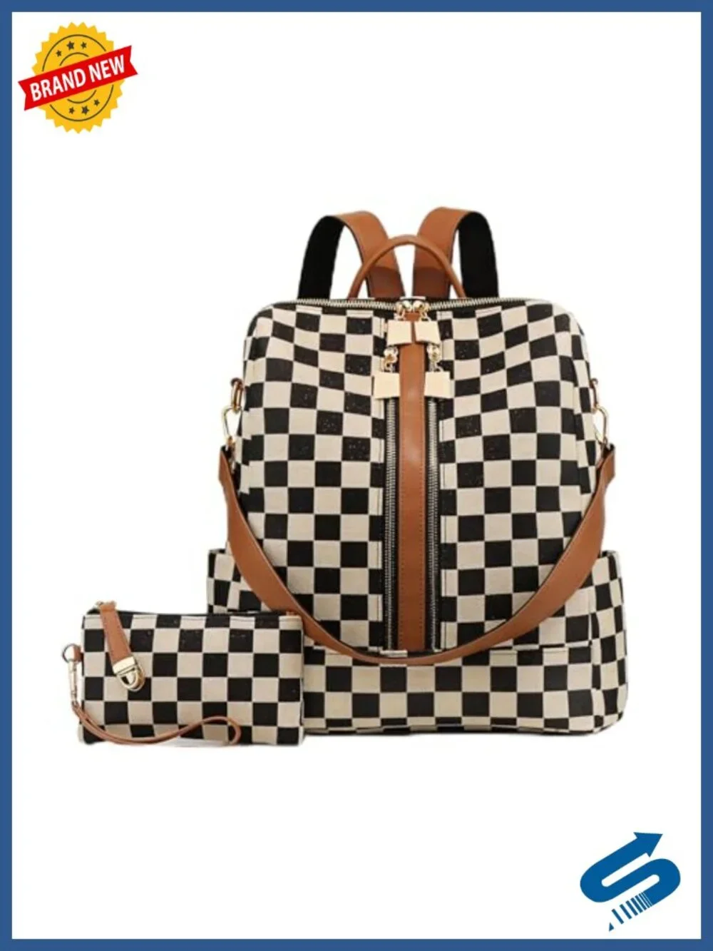 Convertible Backpack Tote with Wristlet for Women - Waterproof